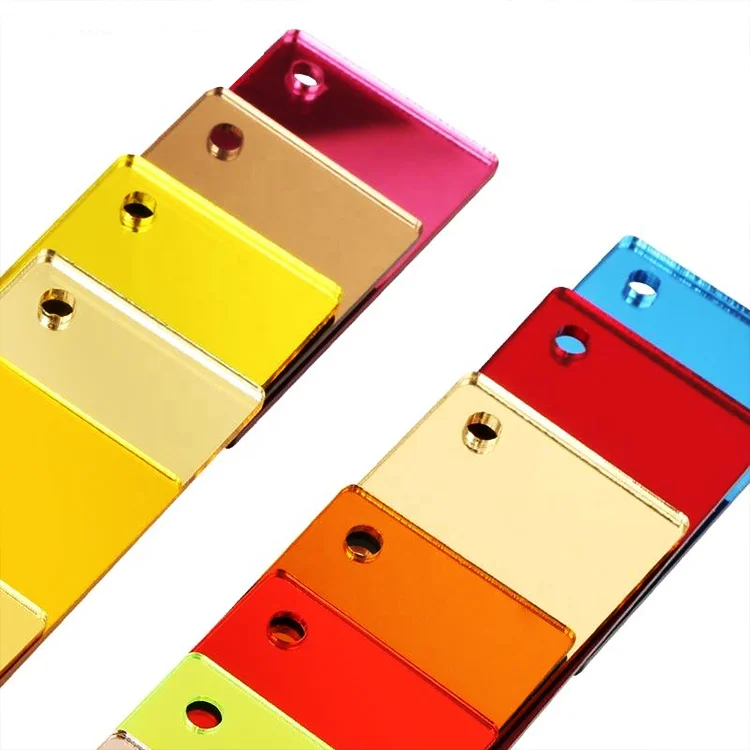 3MM PMMA Plexiglass Mirror Acrylic Square Sheet Plastic Pier Glass Hotel Decorative Lens SHD Red Silver Gold