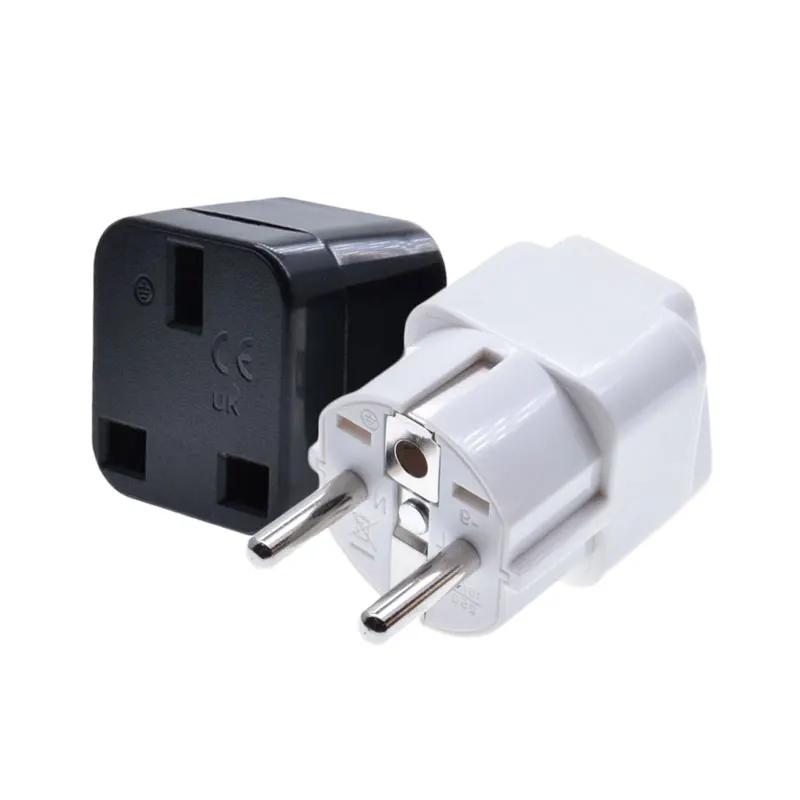 UK to EU schuko power 16A250V  Travel plug European France Germany Russian Korean Outlet Type F Socket Adapter