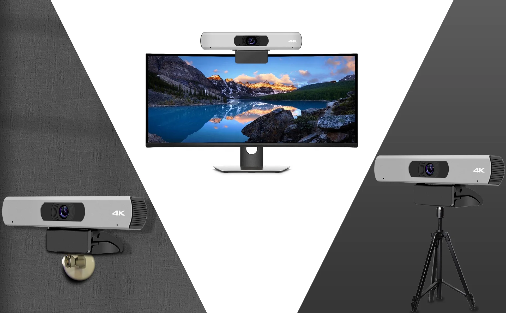  Rocware 120 and 84 degree ultra Wide Angle USB PC Camera with Mic ePTZ Broadcast all-in-one 4k conference camera