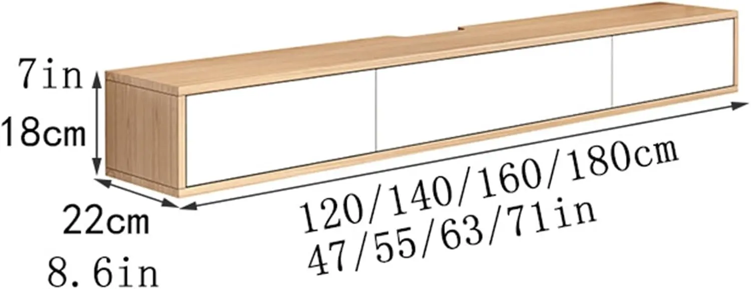 Wall mounted entertainment TV stand cabinet with storage shelf for living room bedroom furniture