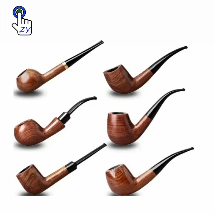 Wholesale Bent Smoking mouthpiece Wooden Tobacco Pipe Custom Logo Smoking Pipes