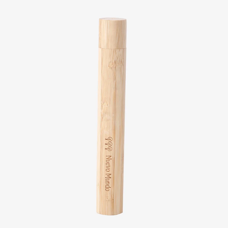 
2021 Eco organic bamboo toothbrush travel case holder set Tube Biodegradable Laser engraving logo wholesale custom OEM 