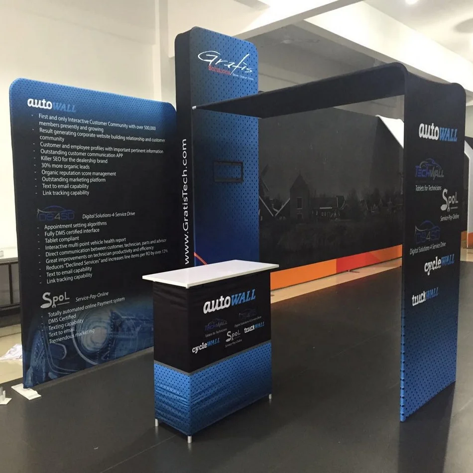 10x20 portable large display aluminum frame tension fabric trade show exhibition  booth