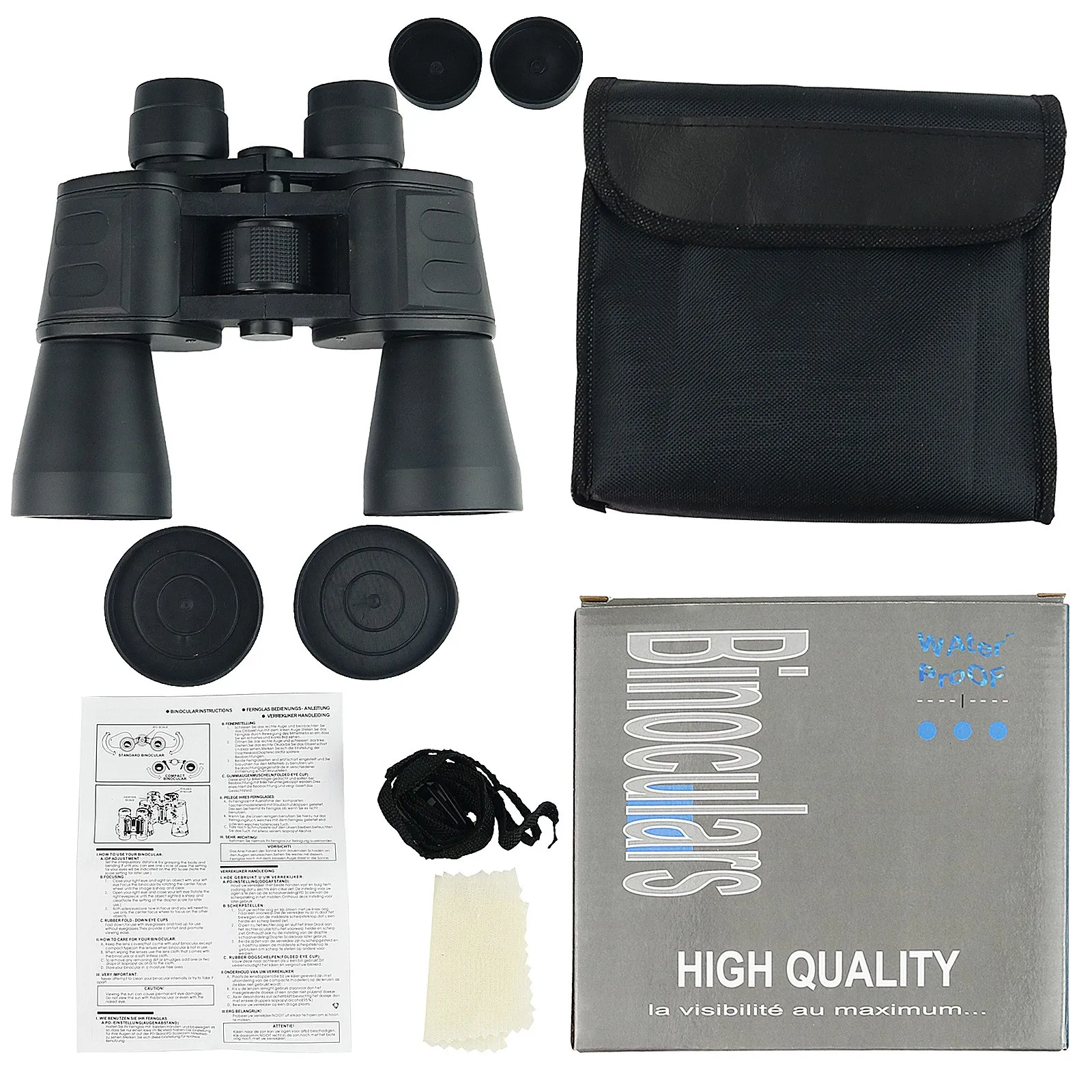 Telescope 20x50 HD Powerful Binoculars Long Range Spyglass Night Vision Optical For Hunting