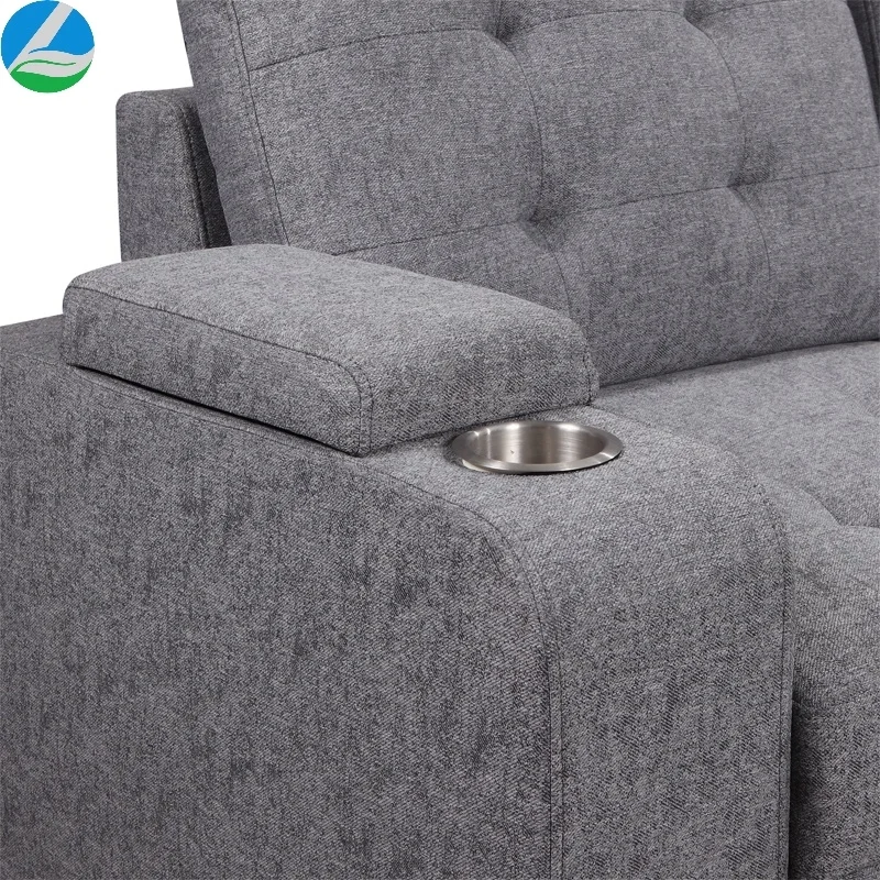 L Shaped Corner Fabric furniture living room Sofa cum Bed cama