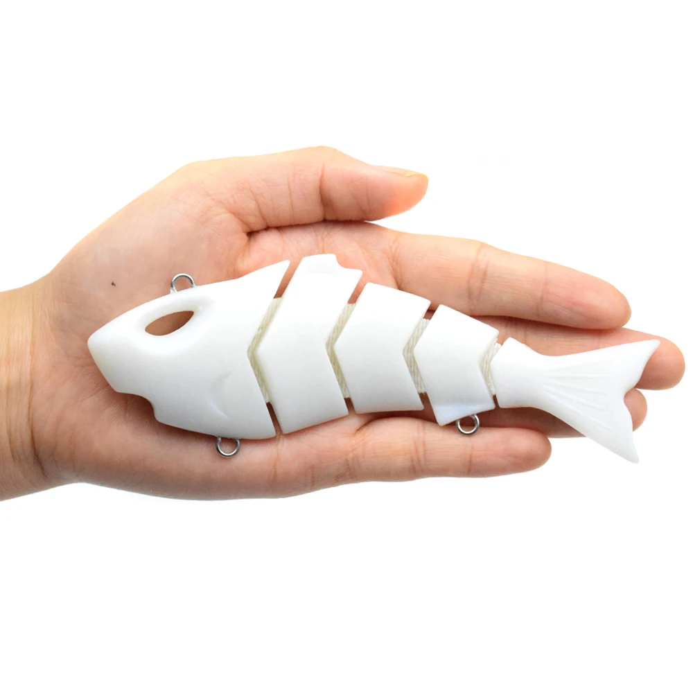 Recertop Factory Lifelike Shark Swimbait 13.5cm  35.4g Sinking Multi Jointed Swimbait Fishing Lure Hard Body Unpainted Blanks