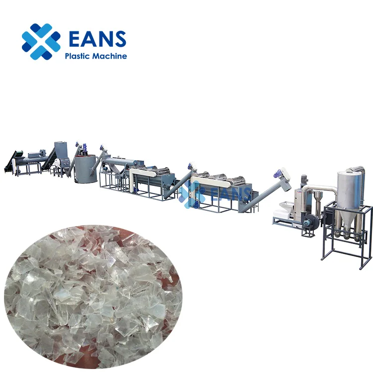 Plastic PET Bottles Sorting Hot Washing Drying Recycling Machine Line / Plant