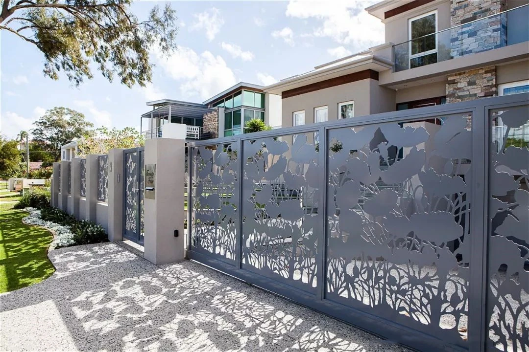 Custom Laser Cut Gate Design Aluminum Laser Cut Aluminum Wall Screen Fence Panel