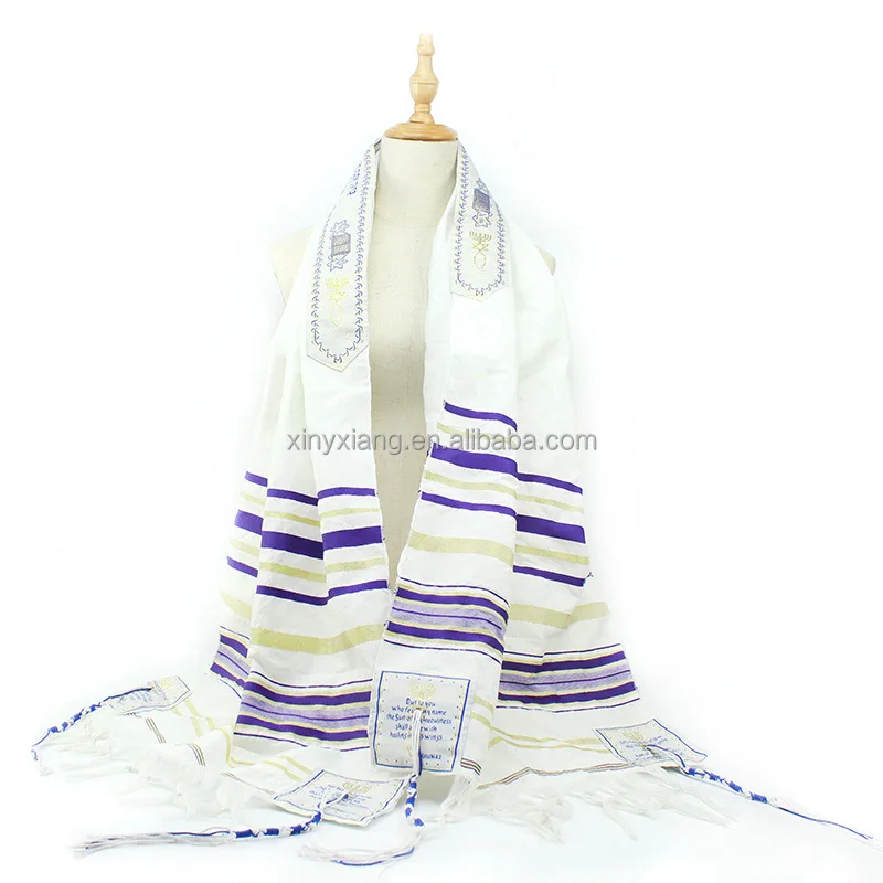 Factory Wholesale Messianic Tallit Prayer Shawl with Bag, Talitnia Acrylic Tallit  Wool) Prayer Shawls for Christian