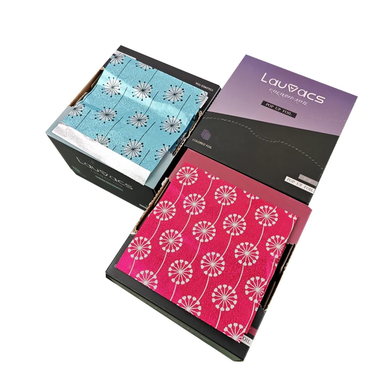 custom foil color box 500 pieces aluminum foil sheets 5x11 Inch Pre cut foil paper