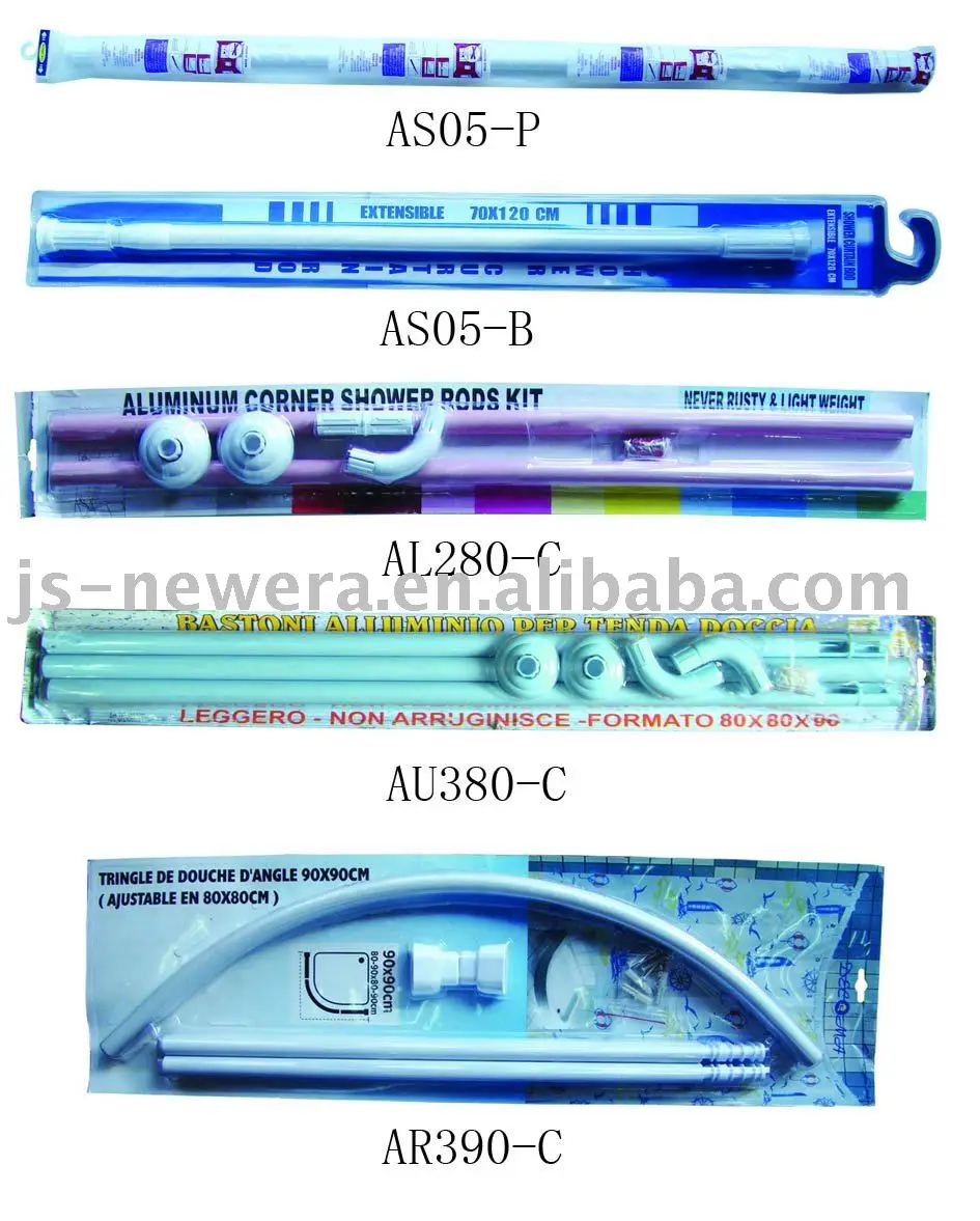 L & U-образная алюминиевая занавеска для душа из белой и нержавеющей
