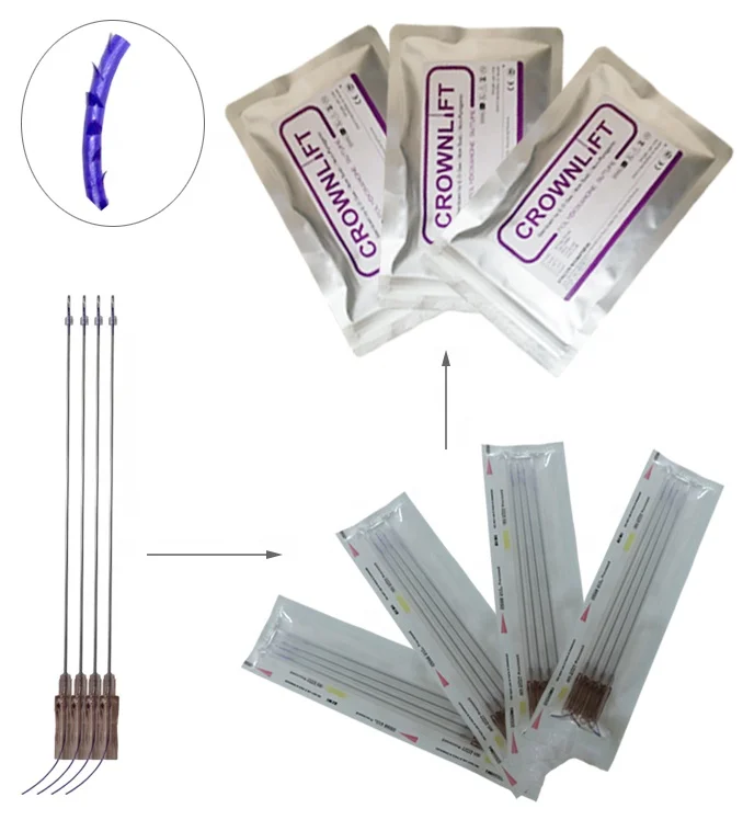 Long Lifting Effect 19g 20g 100mm 400mm Barbed Suture Eye Brows Lifting Remove Double Chin Double Needle Pdo Threads