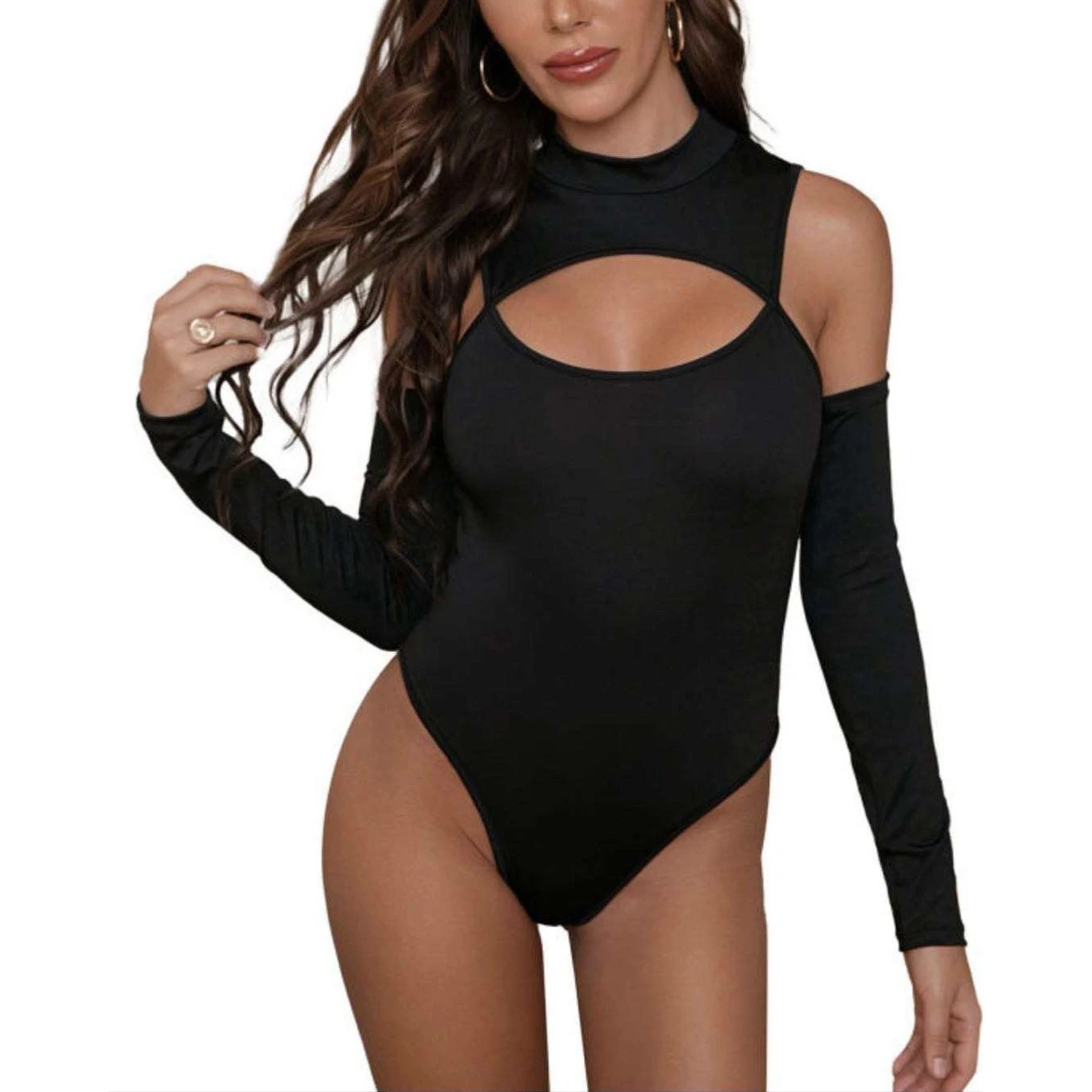 Летние модные пикантные боди с вырезами и длинными рукавами