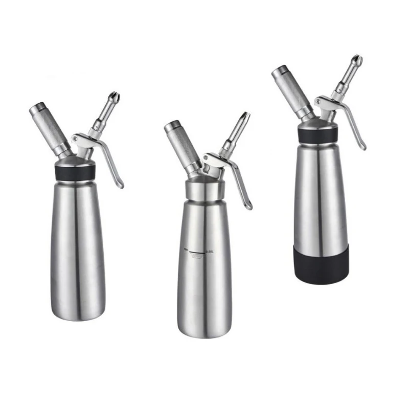 Диспенсеры для взбитого крема из нержавеющей стали с наконечниками для украшения, 500 мл