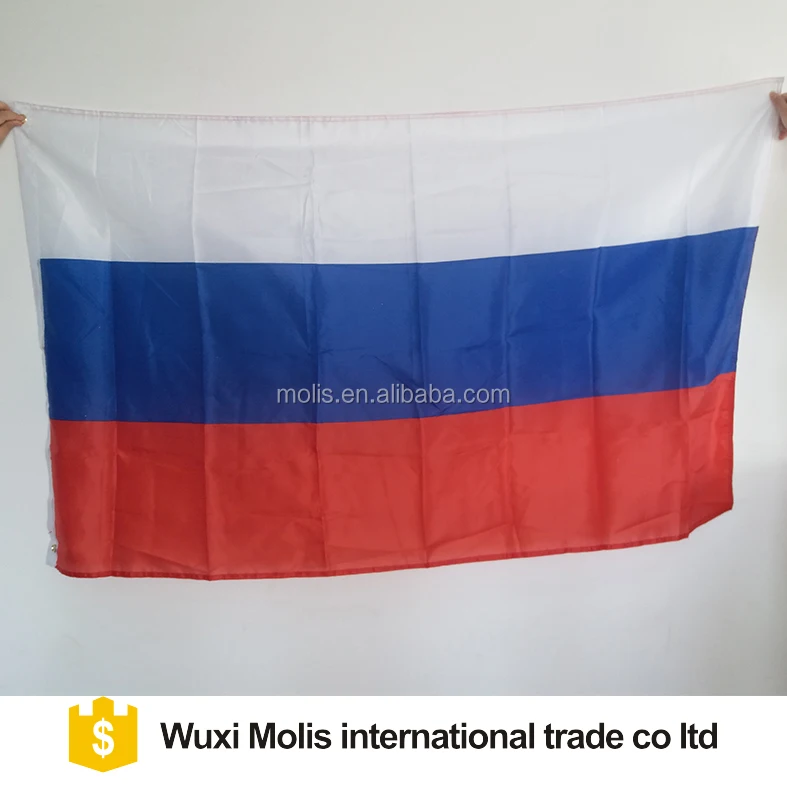 Stock Cheap 100%polyester 3*5ft Russian Russia Flag with Two Grommets
