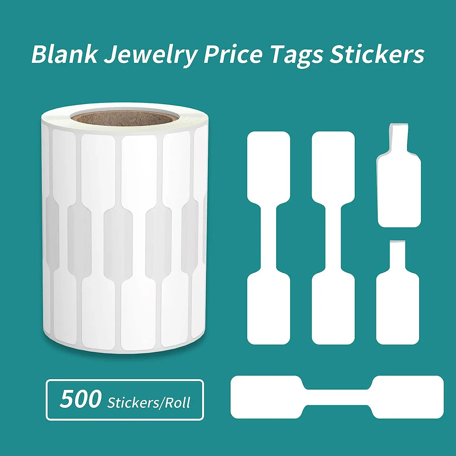 Blank Jewelry Price Tags Stickers White Jewelry Price Label Self Adhesive Short Dumbbell Barbell Label for Necklace Earring