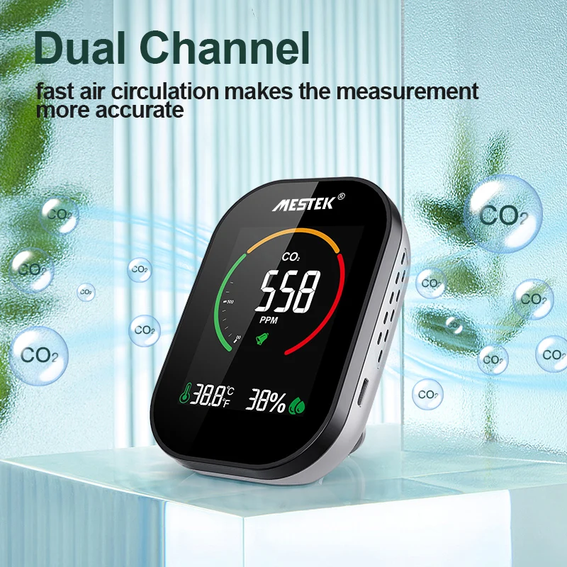 Mini Handheld Portable Air Quality Monitor Gas Analyzers Indoor Temperature Humidity CO2 Monitor Gas CO2 Meter