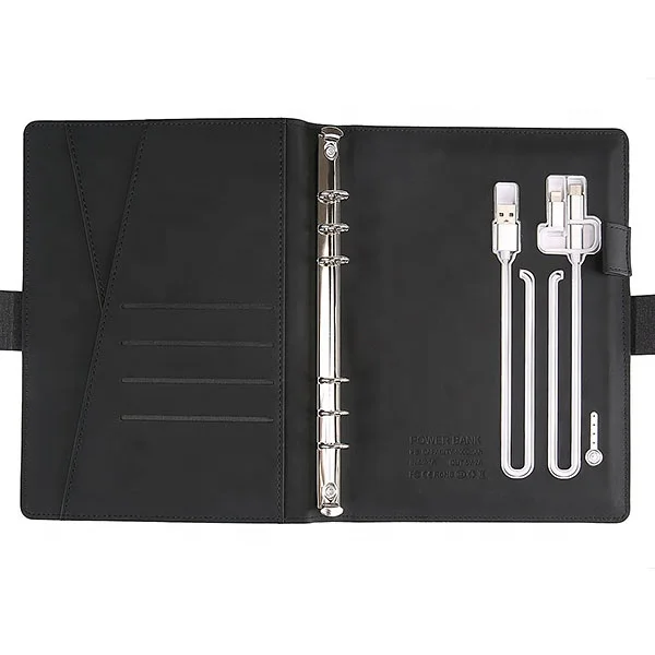 
Hot sale A5 fabric power bank notebook with wireless charging 