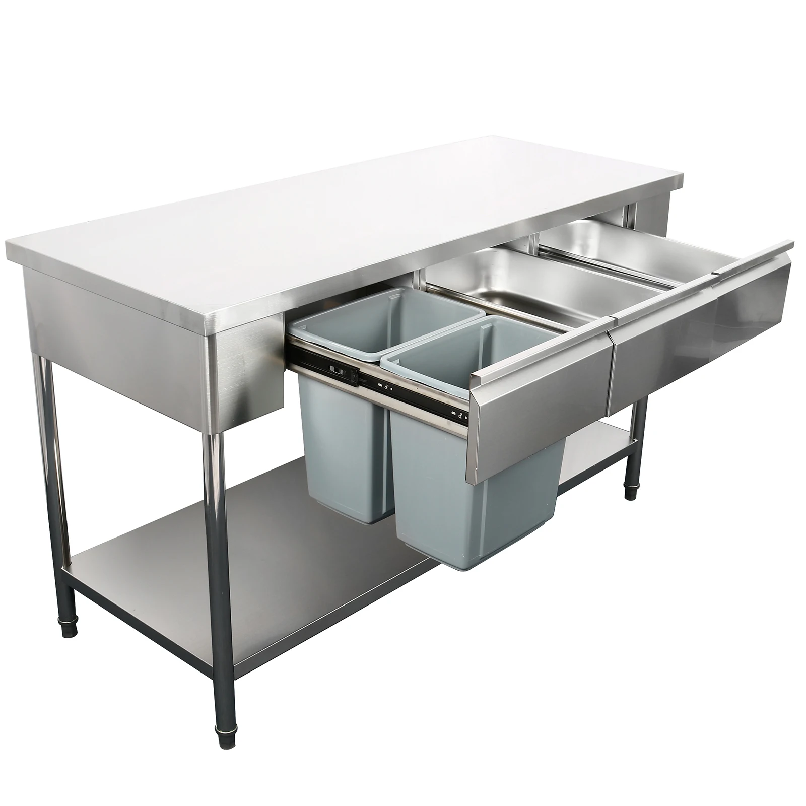 Hotels Restaurant Kitchen Equipment Stainless Steel Working Table with Drawers Work Bench