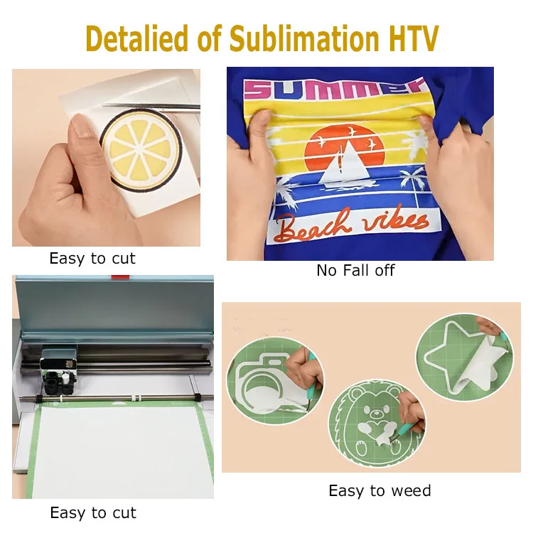 Durable Water-based materials Textile Glossy Matte Sublimation Heat Transfer Htv Vinyl Vinyl For Sublimation Cotton T Shirts