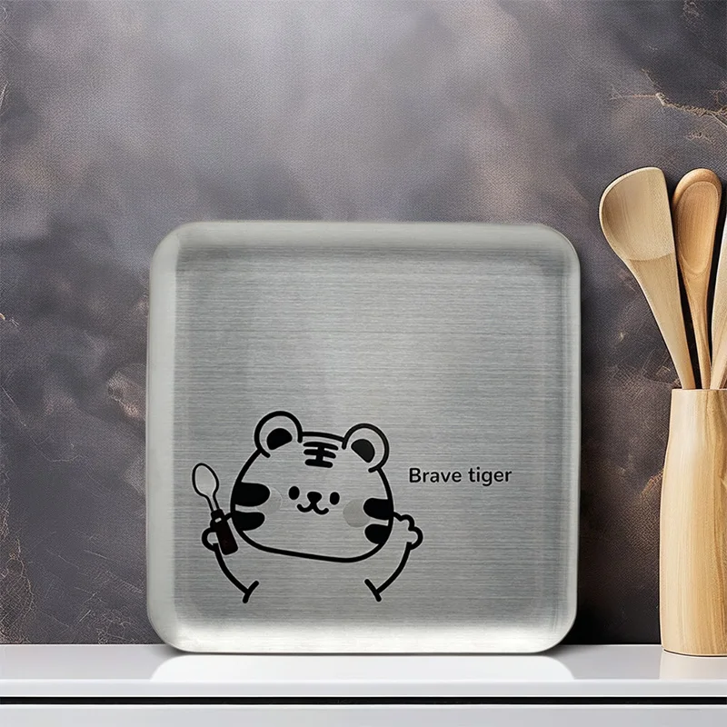 High quality retro customization logo brand silver square plates dishes restaurant tableware food serving fruits snack