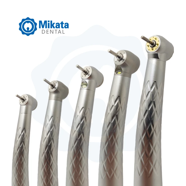 New Texture High-Speed Turbine Dental Handpiece with LED Light Factory Price 2/4 Holes Made of Metal & Steel