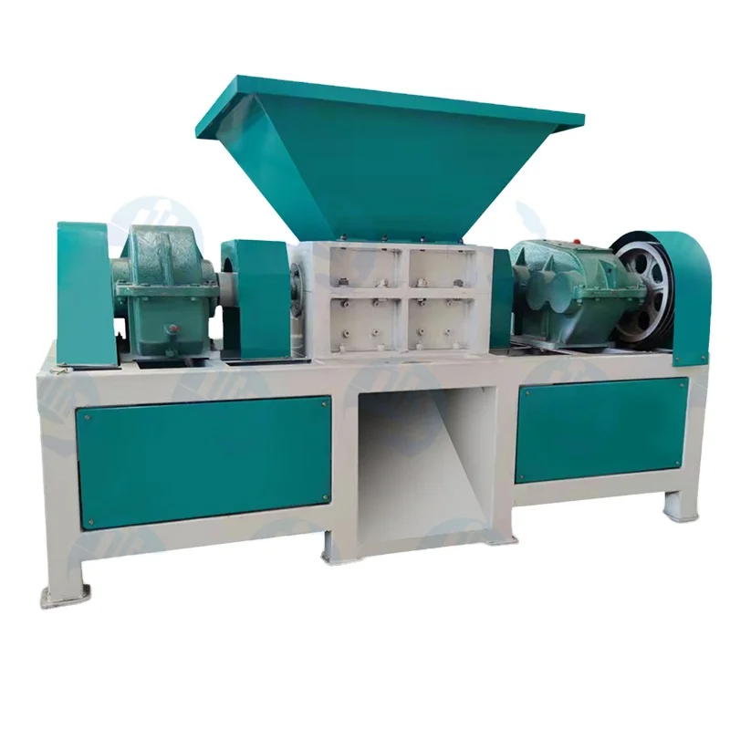 Tyre shredder high efficiency crusher machine soft plastic double shaft shredder manufacture