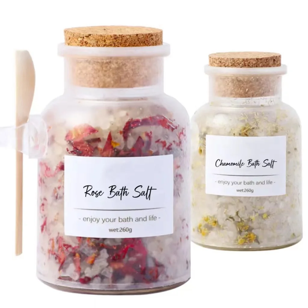 Relaxing Bath Spa Set Scented Bath Salts Himalayan Dead Sea Salt Sleep Soak with Pure Epsom Salt Melatonin & Essential Oil Blend