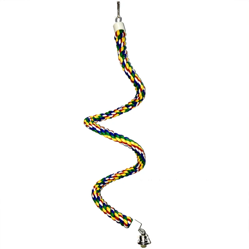 Pet Bird Rope Perches Parrot Colorful Cage Comfy Perch Bungees for Birds Toy