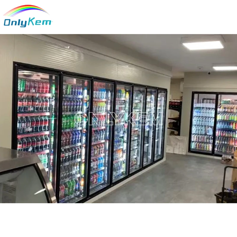 Customized Glass Door Walk-In Coolers & Freezer Display Walk-ins for Convenience & Liquor Stores