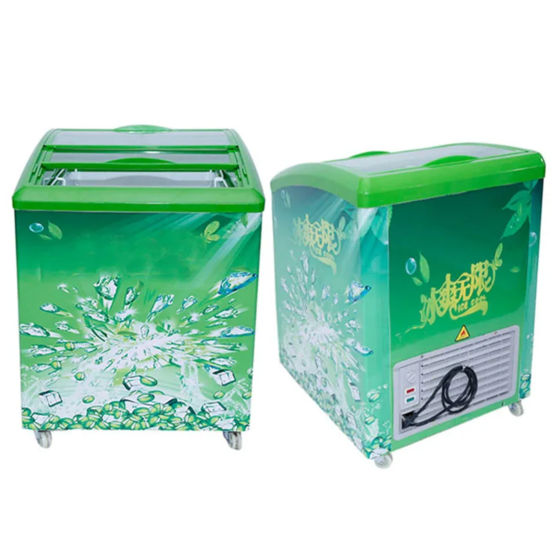 Small display freezer display ice cream freezer deep chest freezer with top glass doors with R290 gas