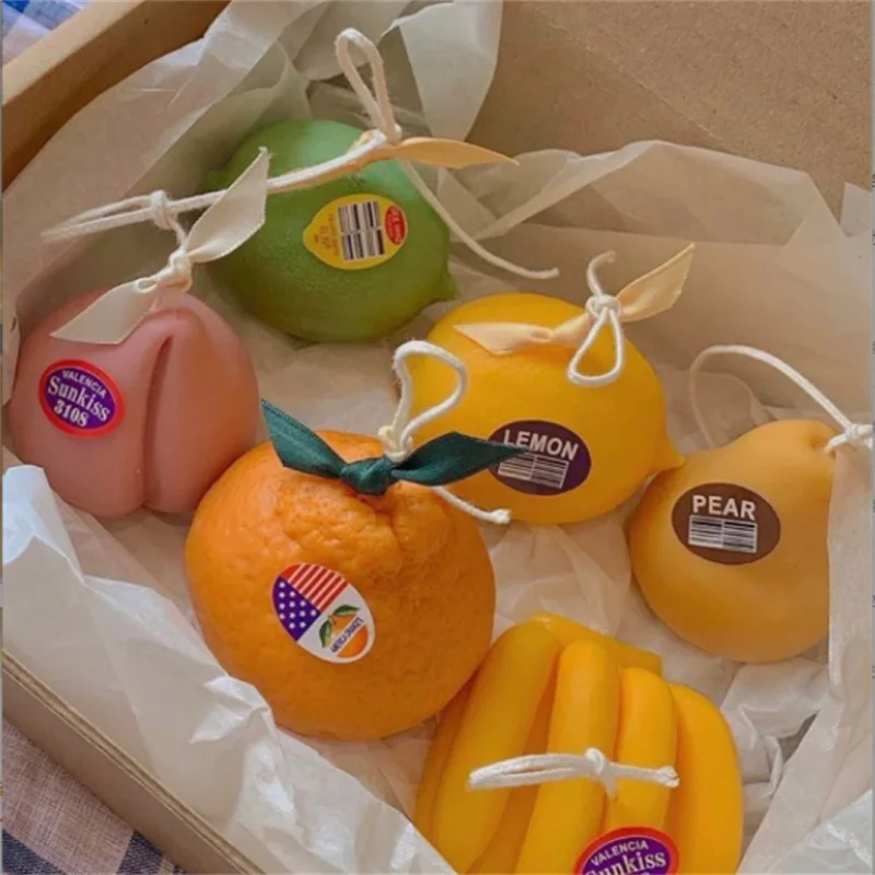 Youngs  DIY Fruit silicone Mold  for candle /Cake /soap Pear Durian Lemon Mousse Cake Mold Fruit Silicone Candle Mold