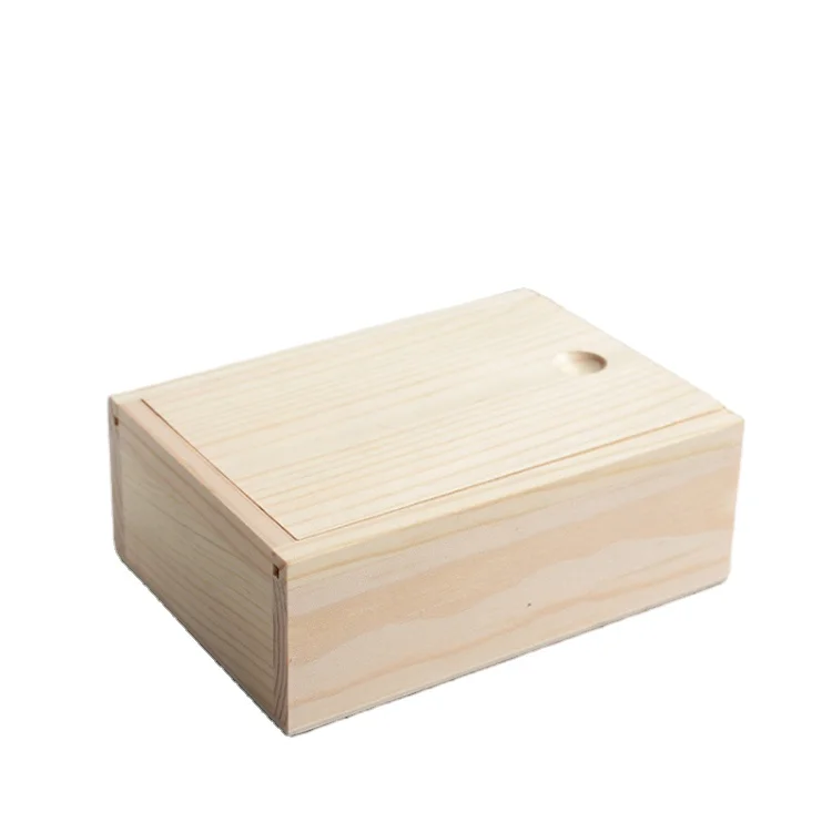 Деревянная коробка с раздвижной крышкой с логотипом