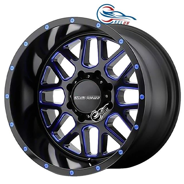 28x16 30x16 20x10 20x12 22x10 22x12 -44 6x135/6x139.7 Black Milling Window High Quality offroad forged Wheel Car Alloy Wheels