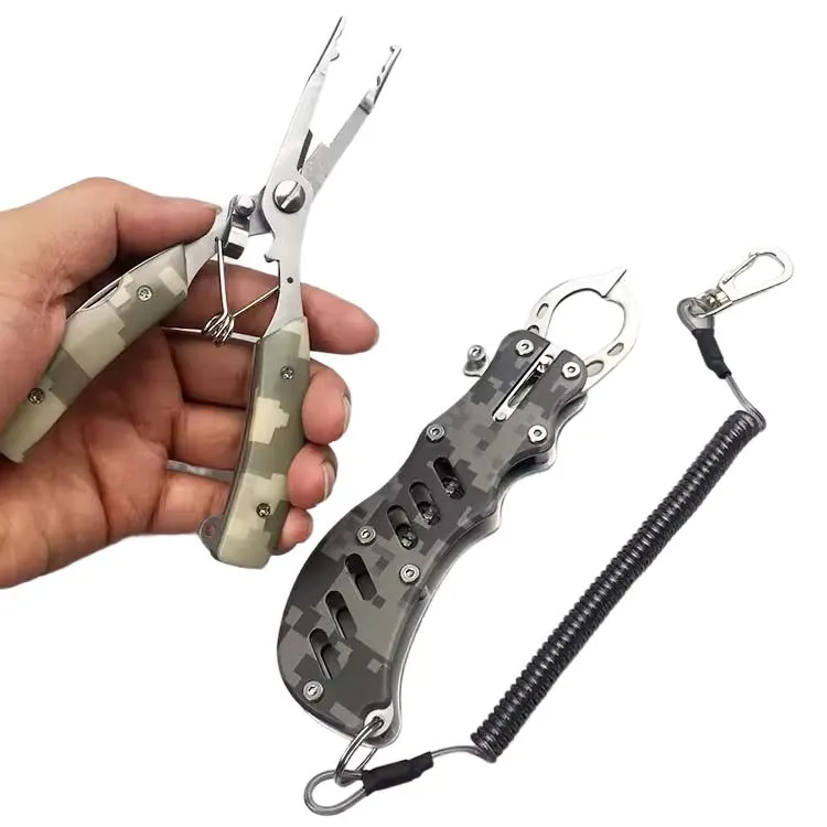 Aluminium Alloy Fish Plier Camo Luya Clamp Control Set Multi-functional Fishing Plier
