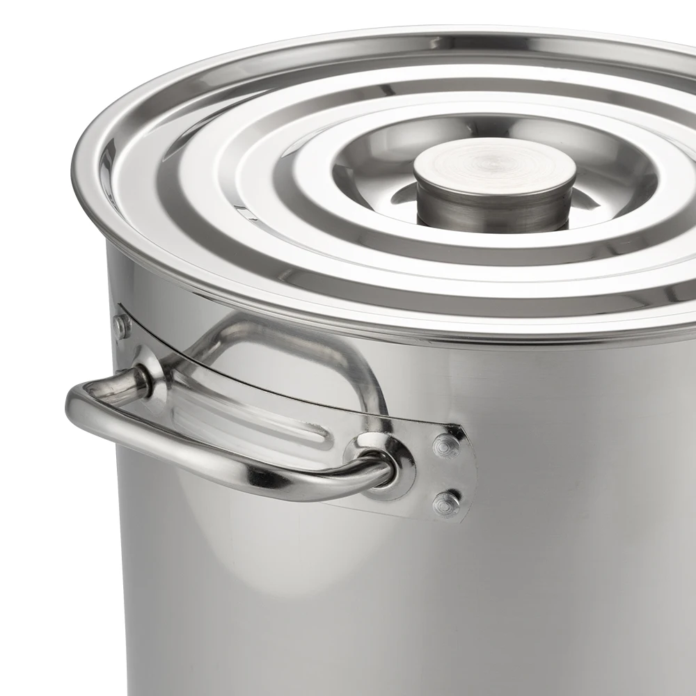 High Body 30 - 98 Liter Commercial Cooking Pot Big Size Soup And Stock Casseorle Stainless Steel Pot