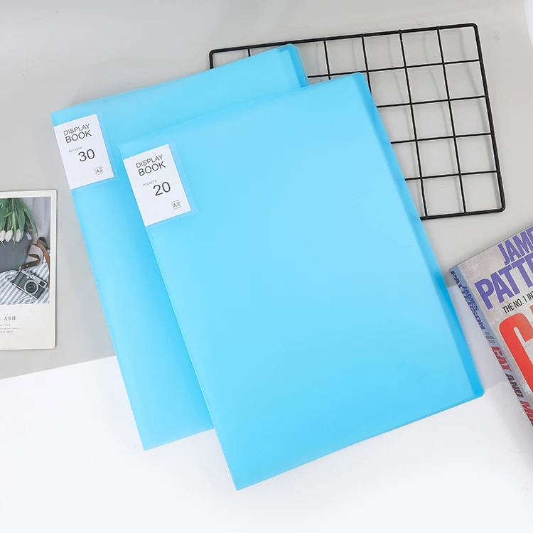A3 Size PP Plastic Clear Presentation Display Book 20/30Pocket File Folder Office School supplies Art Portfolio Book file folder