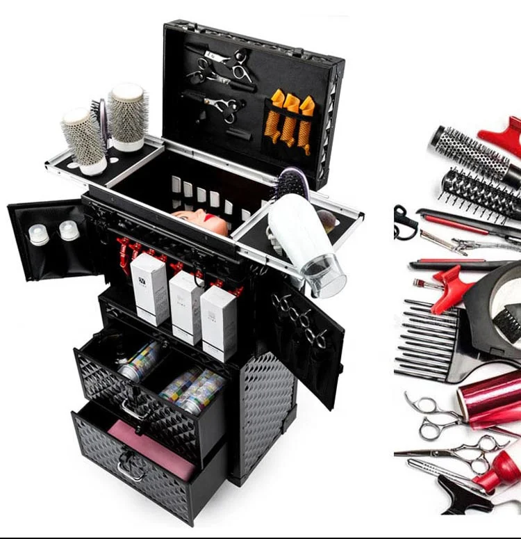 Yaeshii Luggage Wheel Custom Logo Organizer Girls Travel Makeup case Hairdresser Beauty Makeup Large Capacity Trolley Case