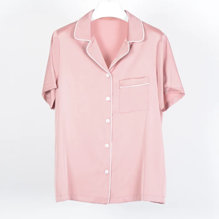 
high quality women 2 suit short home wear set satin silk matching pajamas 