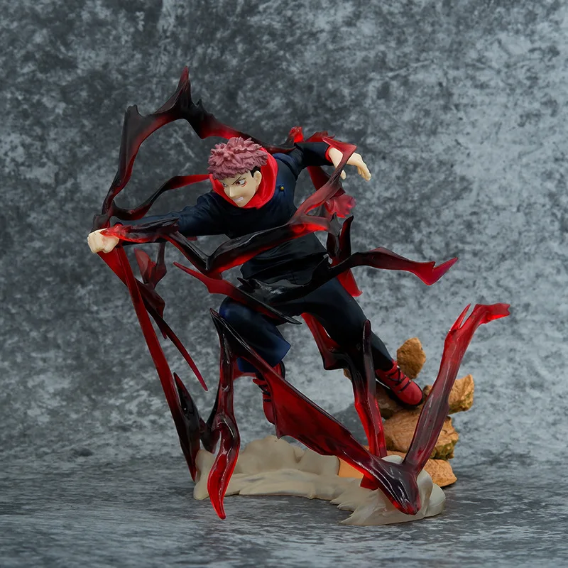 Japan Anime Jujutsu Kaisen Character PVC Model Toy Itadori Yuji Action Figure Black Flash in Fighting Posture for Collection