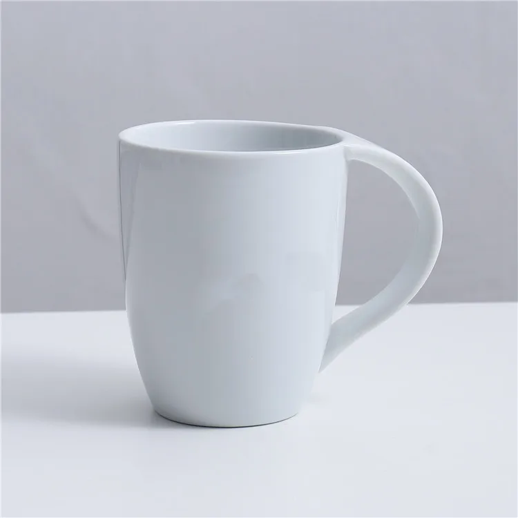 Fancy handle design wholesale porcelain tea cup ceramic wholesale coffee mug for restaurant