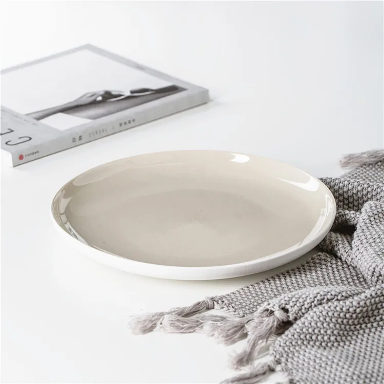 Modern minimalism style round home and hotel dish ceramic plate white plate ceramic