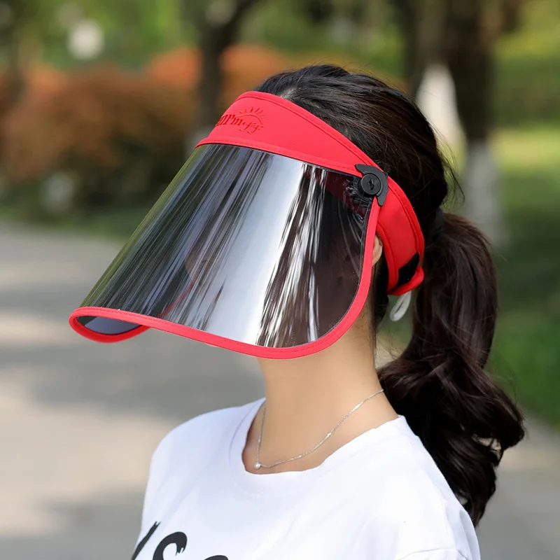 Stock UV Protection Plastic PVC Visor Cap Beach Sun visor Hat Promotion Advertising Tuorist Team Wide Brim Airtop Cap