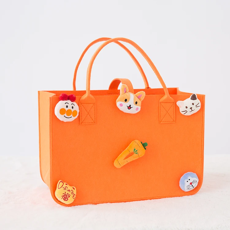 Factory Environmental Protection Fashion Customized Printing Logo Wholesale Felt Shopping Tote Bag