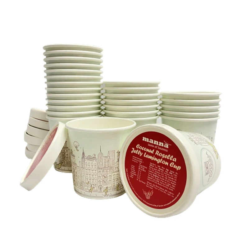 Disposable customized cheapest coated paper takeaway ice cream Soup cup Bowl