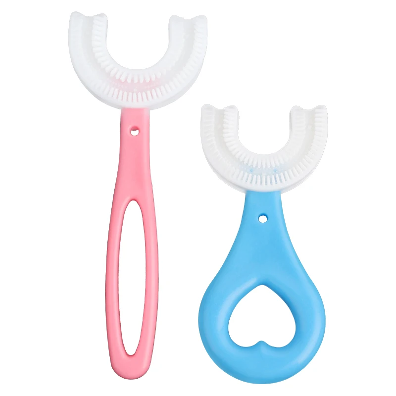Hot Selling 360 Deep Cleaning Brushes Soft Silicon U Shape Baby Children  Kids Toothbrush