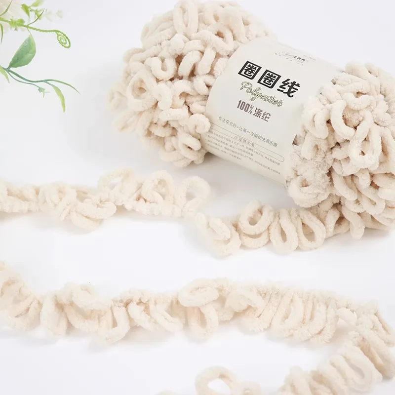Fancy coarse finger loop yarn wholesale dyed crocheting thread fancy yarns for knitting Blanket