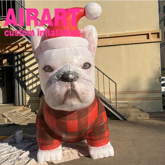 Huge advertisement inflatable Xmas mascot dog model balloon