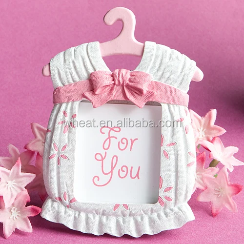 Baby Show Favors Blue and Pink Color Gifts Resin Cute Baby Themed Photo Frame