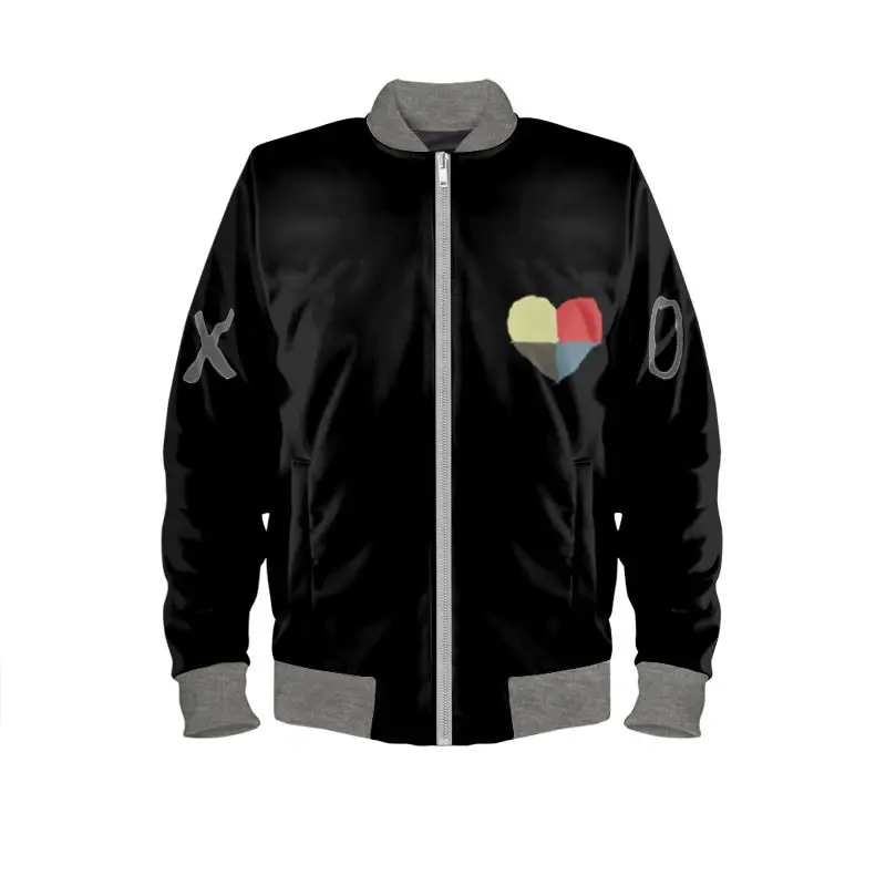 Wholesale fashion custom logo zip up polyester velvet bomber jacket oem